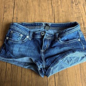 Soundgirl denim low-rise booty shorts